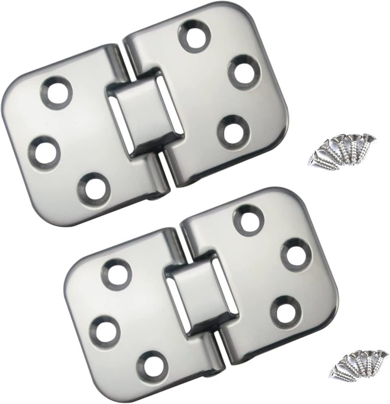 keehui Stainless Steel 316 CAST Solid Marine Grade 180 Degree Flush Mount Hatch Hinge 2-3/4in x 1-1/2in(70mmx40mm) for Boat, RVs (Pair) - Image 1